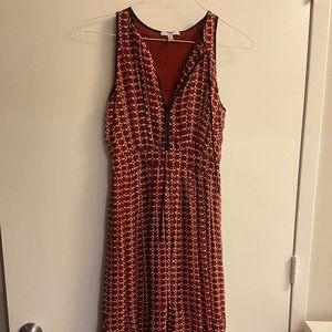 Burgundy and Navy Silk Joie Dress Size 2